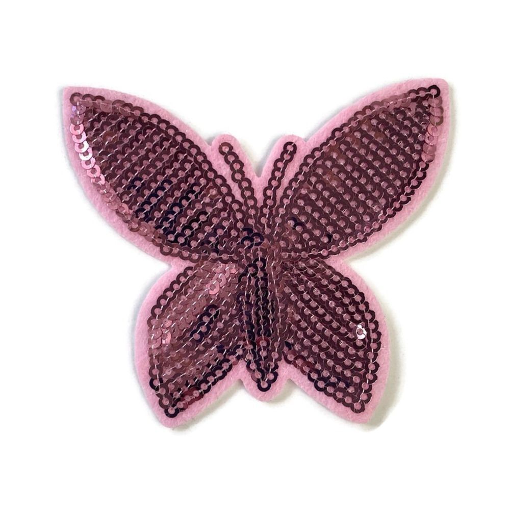 Pink Sequins Butterfly Patch